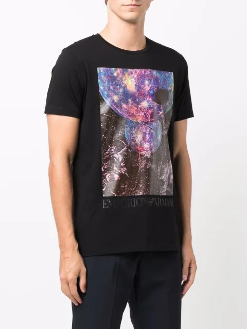 Emporio Armani Graphic Print Cotton T Shirt Farfetch