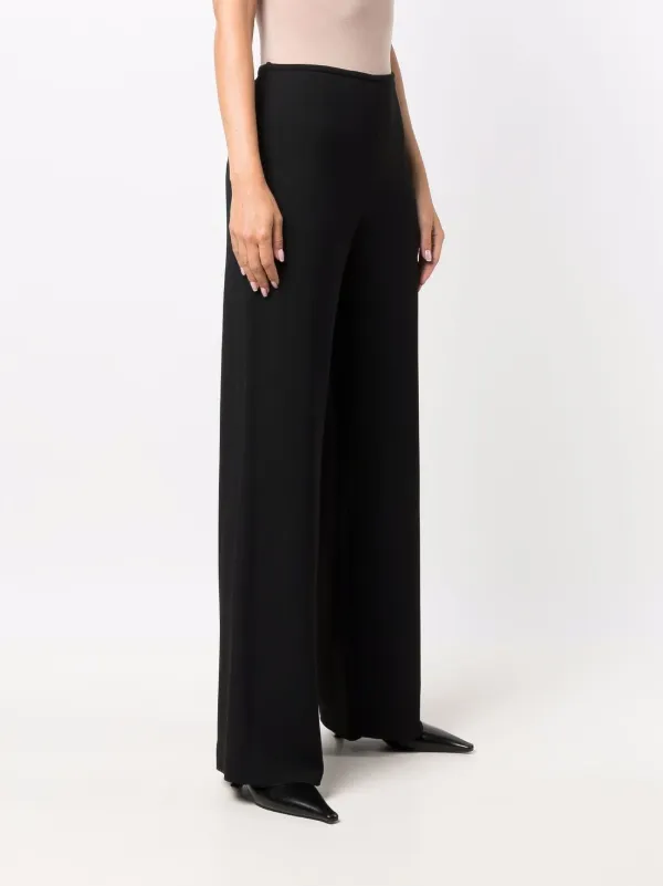 Emporio Armani high-waisted wide-leg Trousers | Black