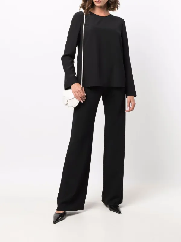 Emporio Armani high-waisted wide-leg Trousers | Black