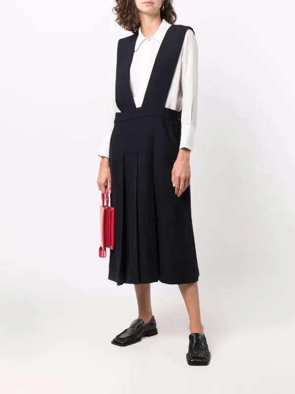 Comme Des Garçons Pre-Owned 2000s Suspenders Midi Pleated Skirt
