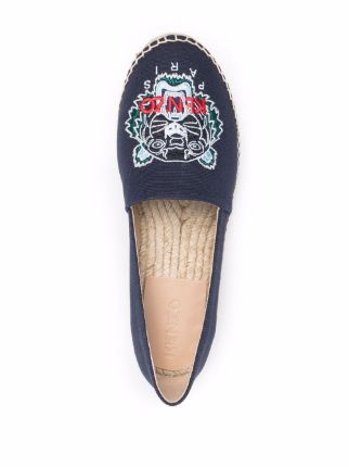 tiger-embroidery flat espadrilles展示图