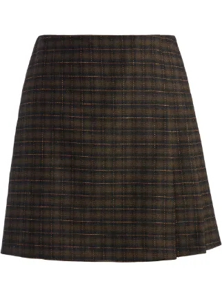 Alice and olivia outlet plaid pleated skirt