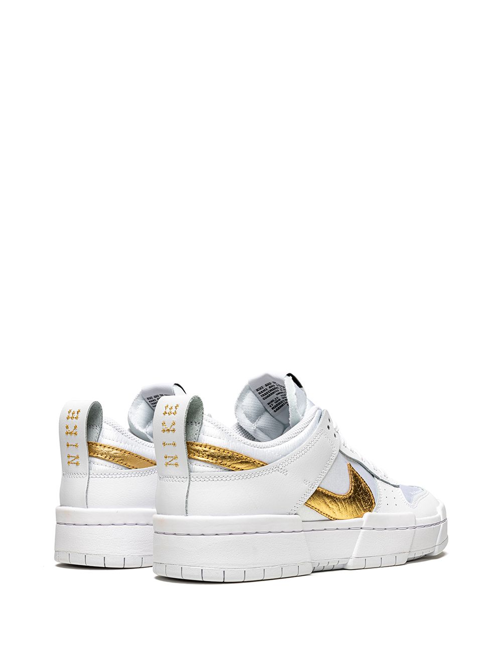 Shop Nike Dunk Low Disrupt "white/metallic Gold" Sneakers