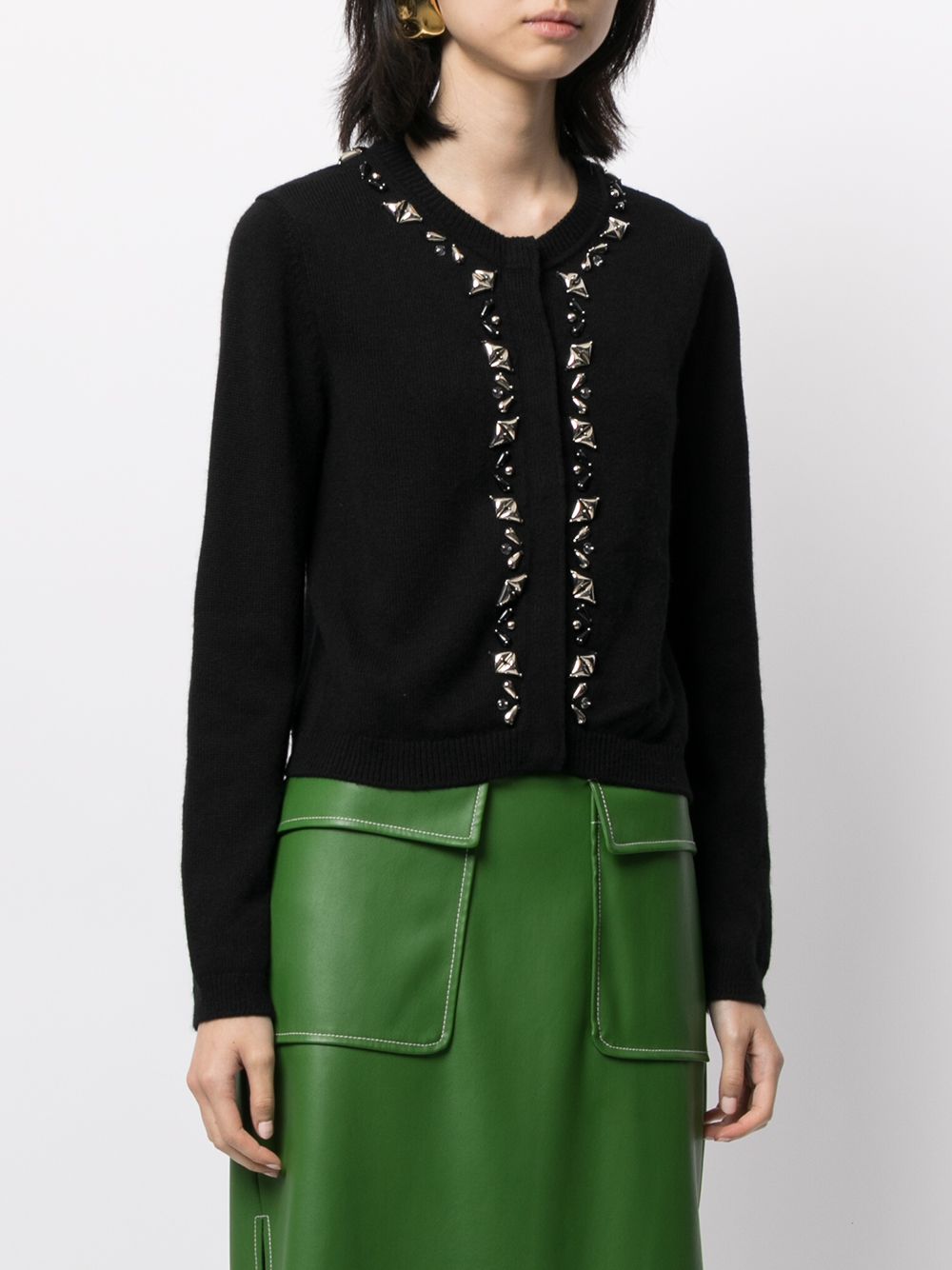 Louis Vuitton pre-owned bead-embellished round-neck Cardigan