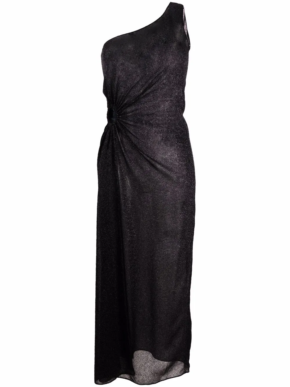 

Oséree Black Asymmetric Maxi Dress