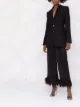 Image 2 of Oséree Lumière feather-trim wide-leg trousers