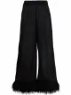 Image 1 of Oséree Lumière feather-trim wide-leg trousers