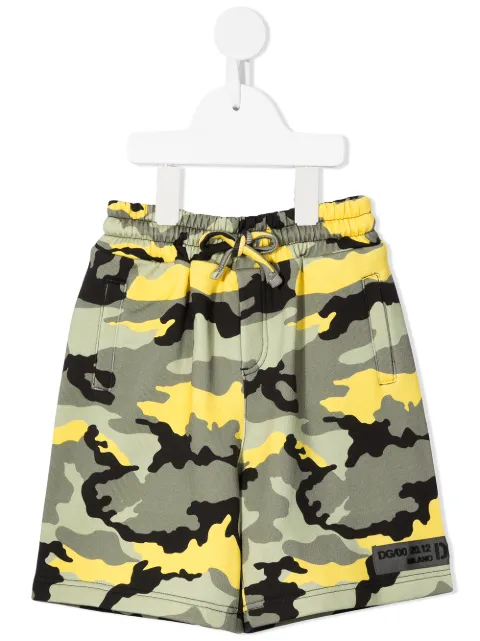 Dolce & Gabbana Kids camouflage logo-patch shorts