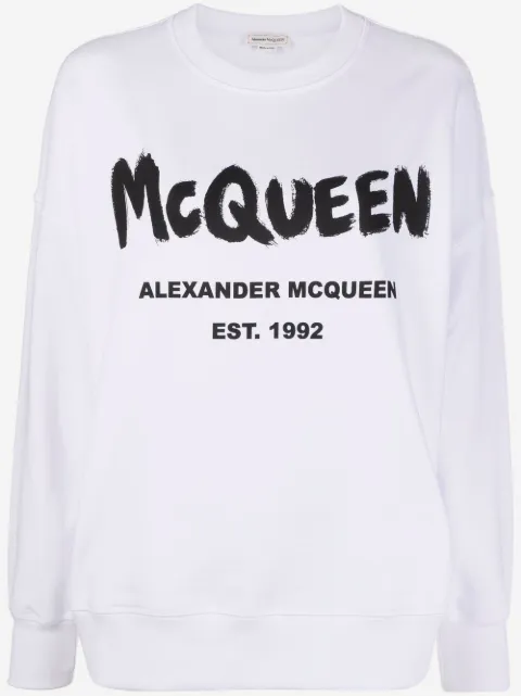 Alexander McQueen logo-print crew neck sweatshirt