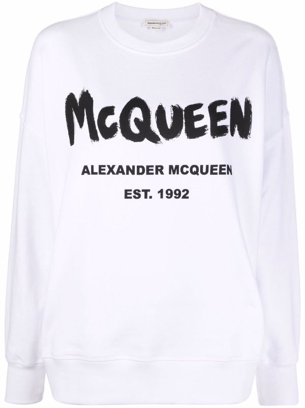 Alexander McQueen logo-print Crew Neck Sweatshirt - Farfetch