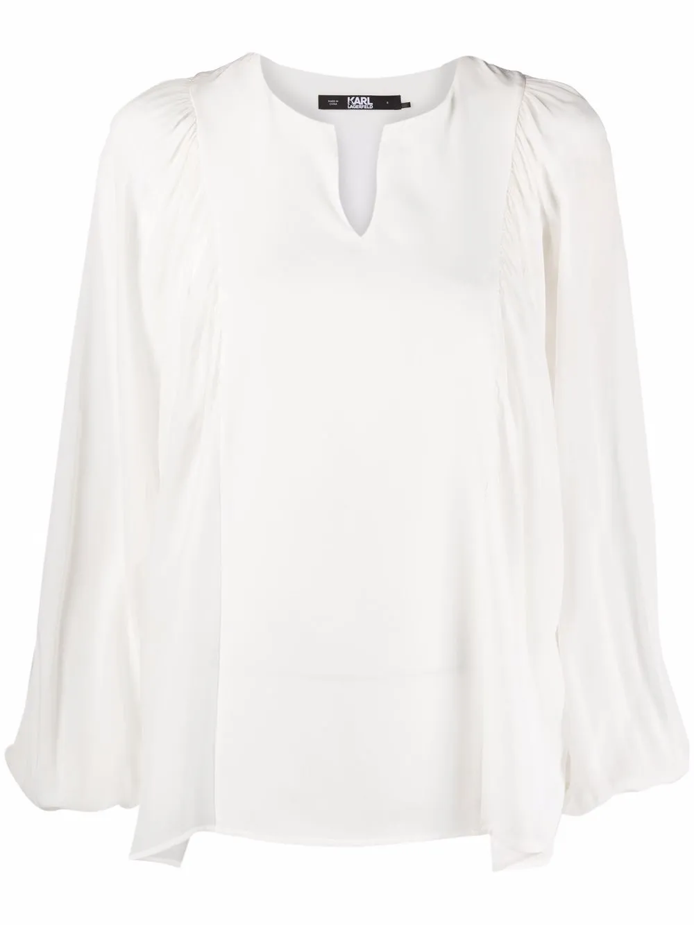 

Karl Lagerfeld blusa de seda manga larga - Blanco