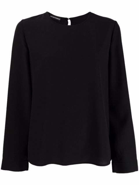 Emporio Armani long-sleeve silk top Women