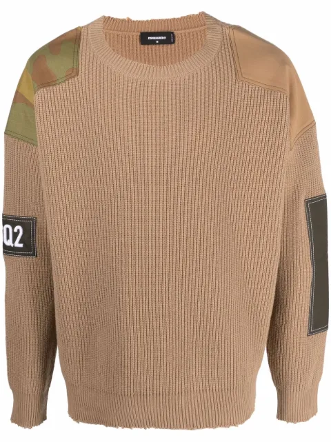 patch-detail knitted jumper