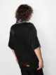 NAMESAKE crochet-collar metallic polo shirt