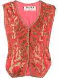 A.N.G.E.L.O. Vintage Cult 1980s V-neck sequinned waistcoat - Red