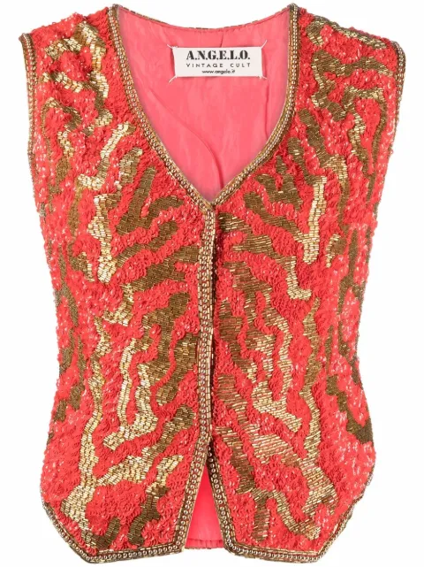 A.N.G.E.L.O. Vintage Cult 1980s V-neck sequinned waistcoat