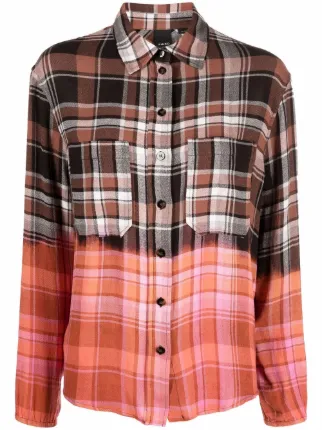 PINKO two-tone Plaid Check Shirt - Farfetch