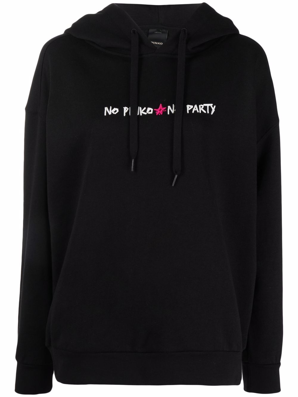 

PINKO hoodie con eslogan estampado - Negro