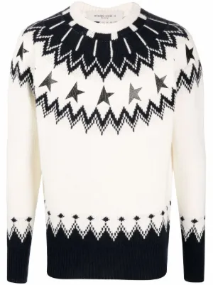 Golden Goose Maglione Girocollo Golden Collection In Lana Color Con Motivo  Intrecciato Bianco Naturale | Maglieria Uomo « ASD Wolf And Dog