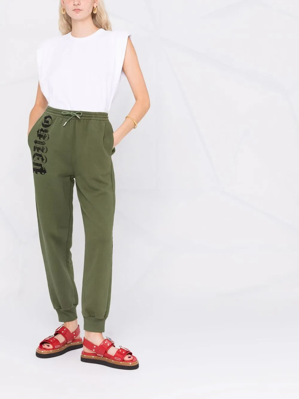 фото Pinko спортивные брюки с логотипом и кулиской