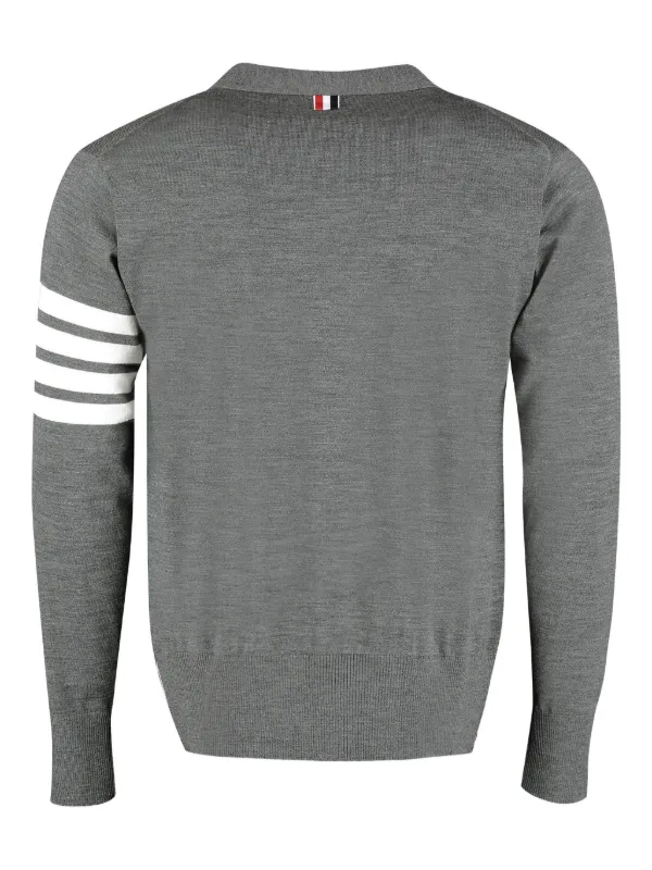 【送料&関税込】Thom Browne Maglieria Thom Browne 4-Bar Knitted Cardigan | Grey | FARFETCH