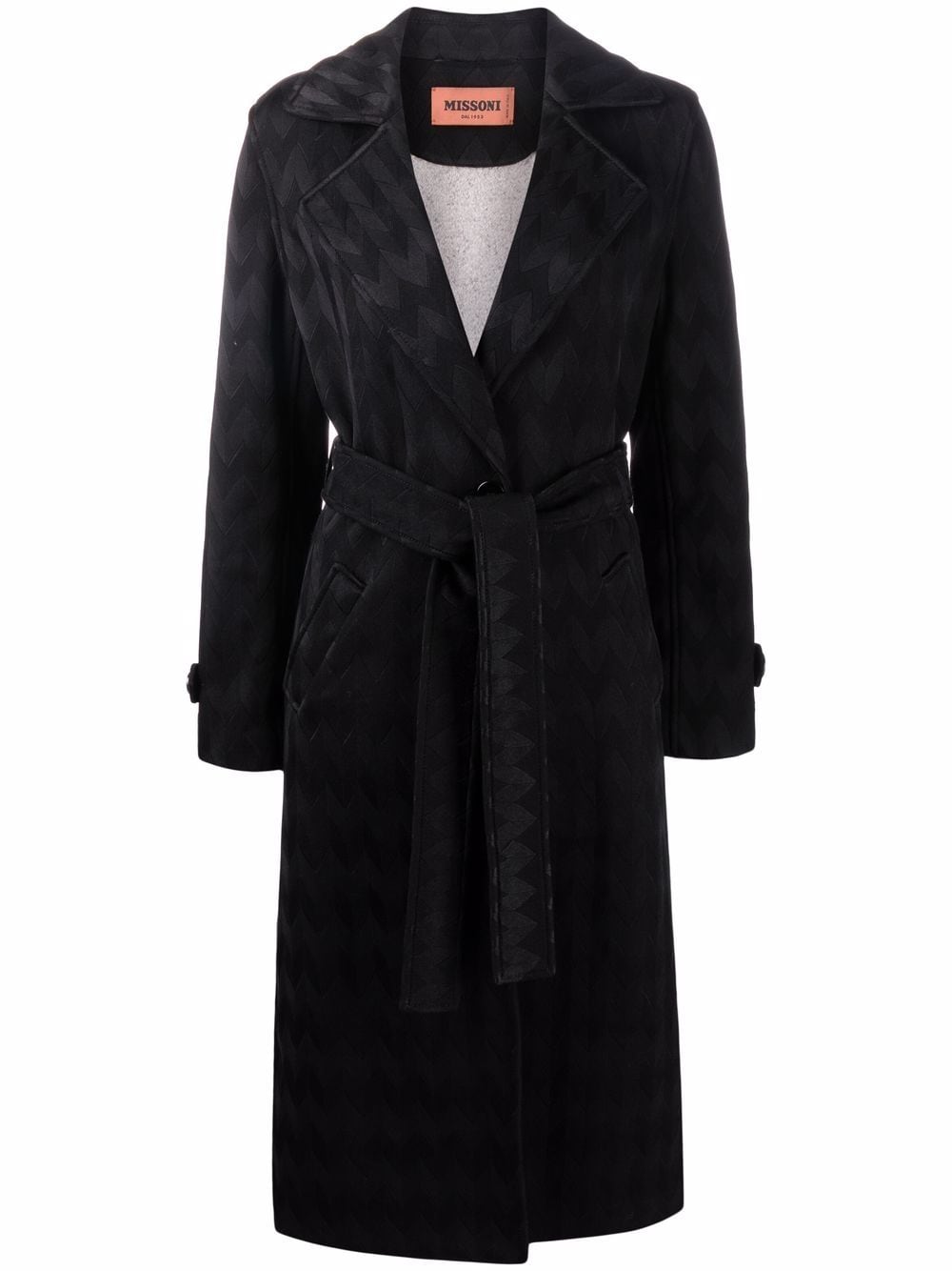 фото Missoni пальто с поясом и узором зигзаг