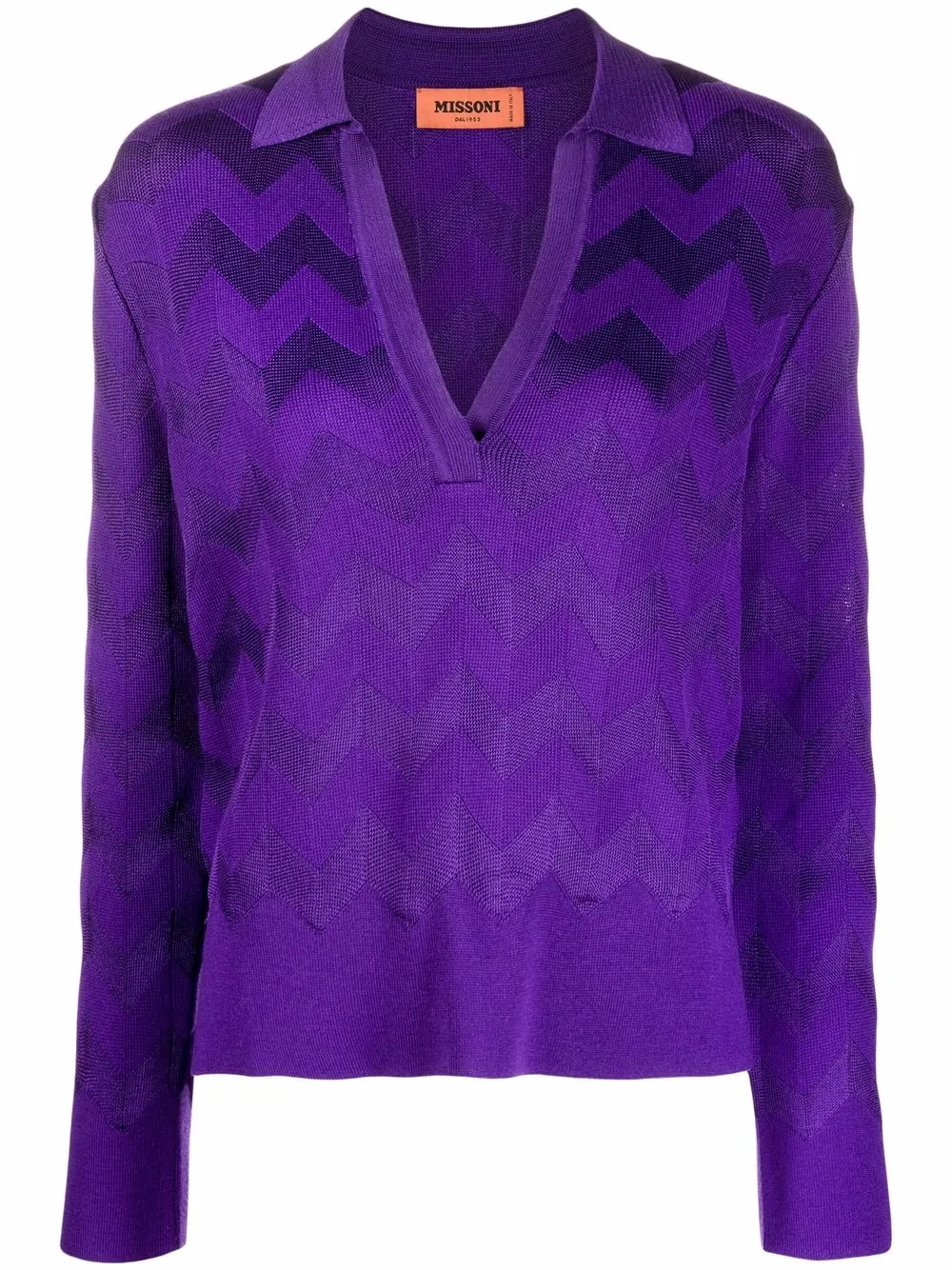 фото Missoni рубашка поло с узором зигзаг