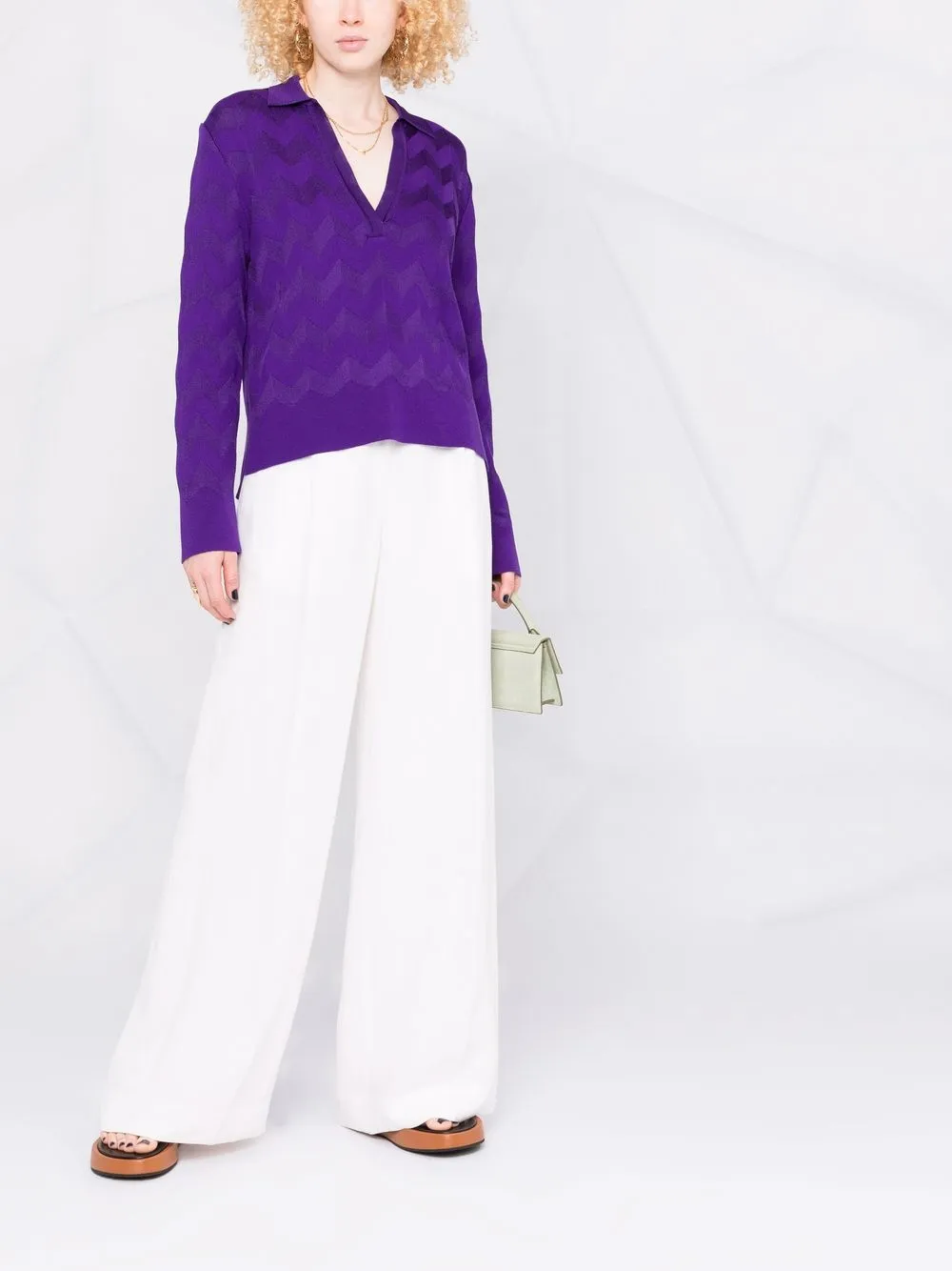 фото Missoni рубашка поло с узором зигзаг