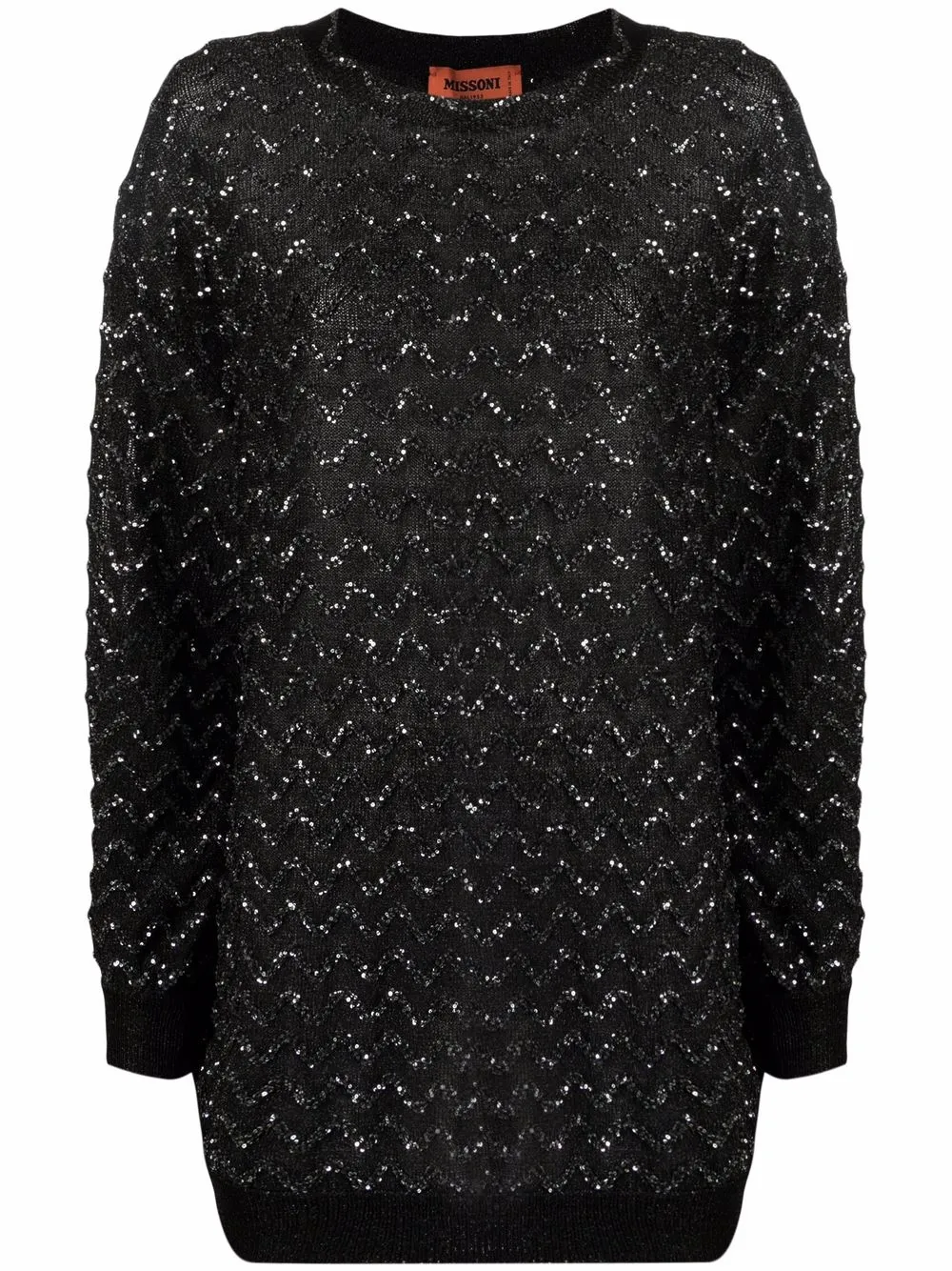 Image 1 of Missoni glittery chevron-pattern jumper