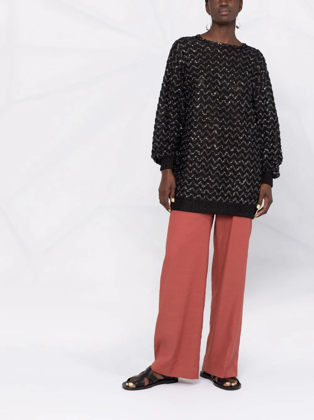 Image 2 of Missoni glittery chevron-pattern jumper