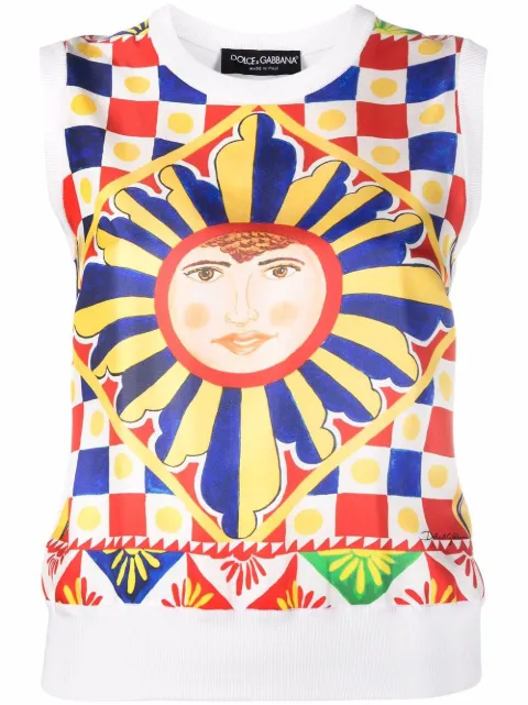 Dolce & Gabbana Regata de seda com estampa gráfica