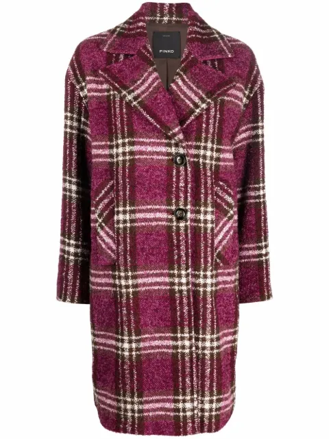 Pinko معطف كاروهات مضفرة بأزرار