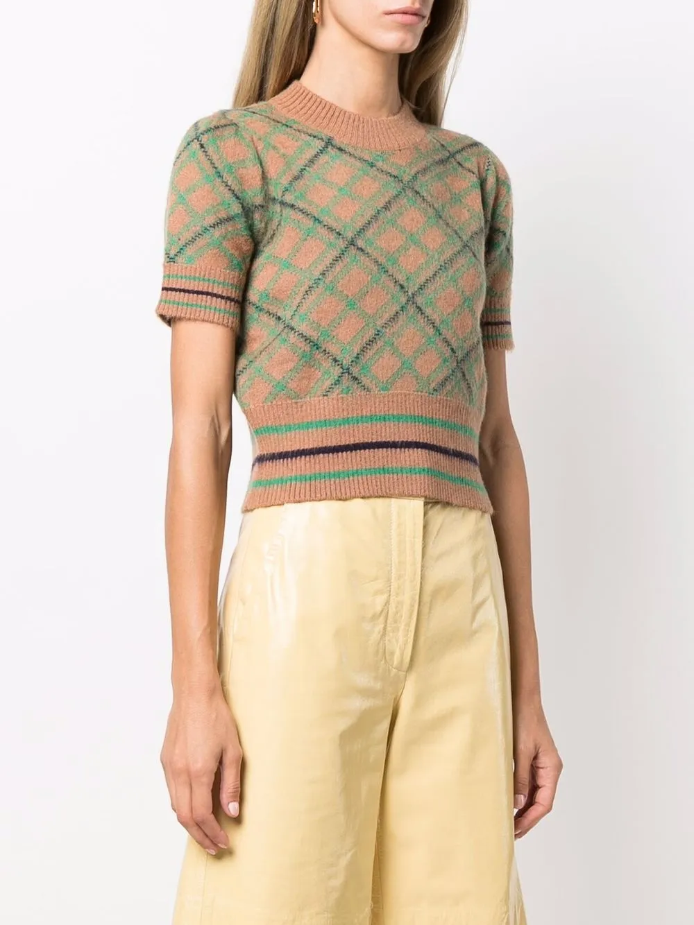 фото Pinko топ вязки интарсия с короткими рукавами