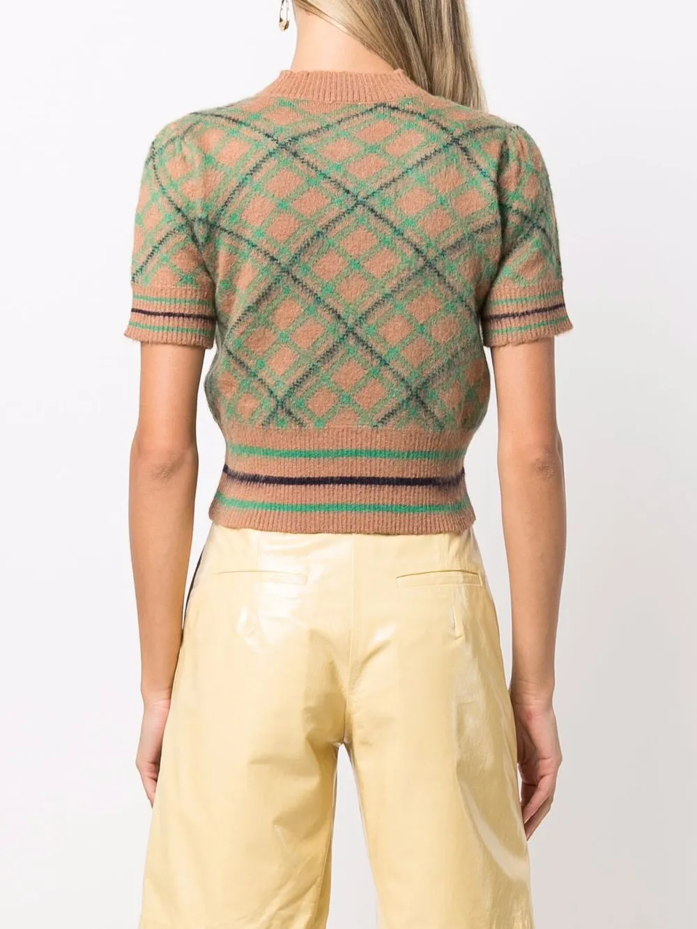 фото Pinko топ вязки интарсия с короткими рукавами