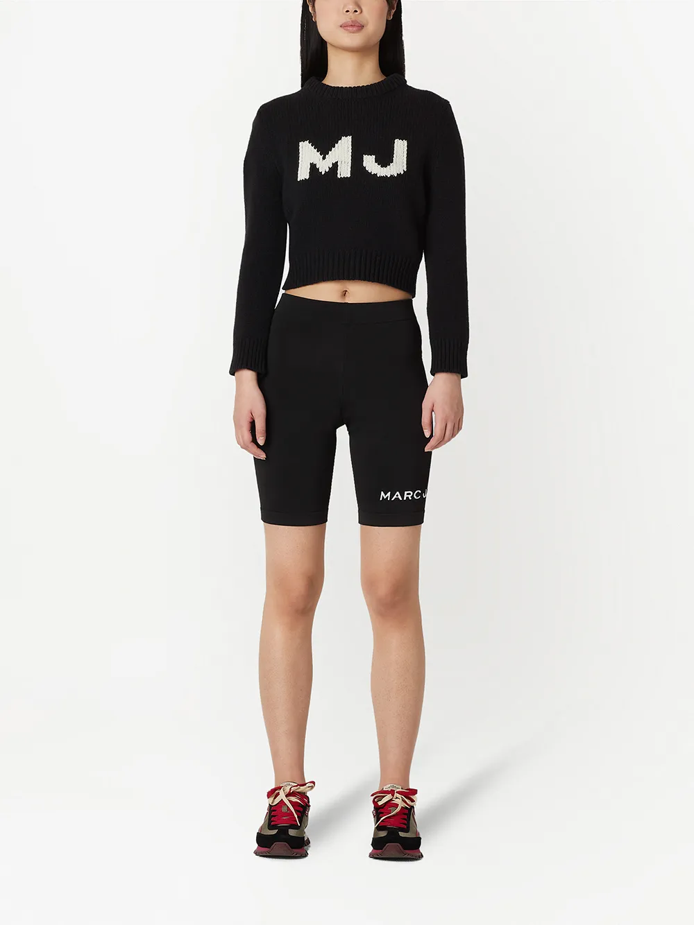 Image 2 of Marc Jacobs The Shrunken Sweater intarsia logo jumper