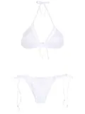 Brigitte tie-fastened halterneck bikini - White