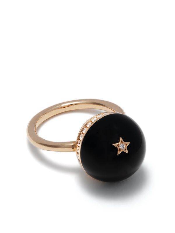 gold onyx diamond ring