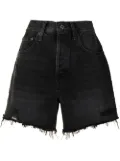 AGOLDE distressed-effect whiskering denim shorts - Grey