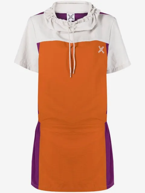 Kenzo colourblock drawstring-collar dress