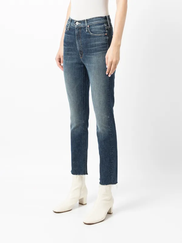 MOTHER high-rise Cropped Jeans Blue FARFETCH PH - Main Image