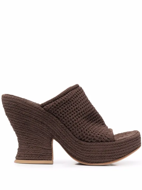 open toe wedge mules