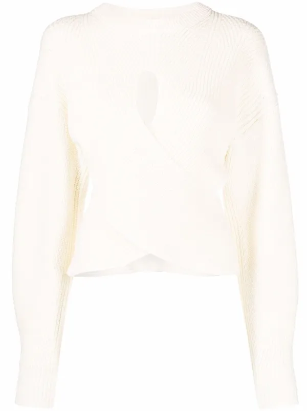 white cut out jumper