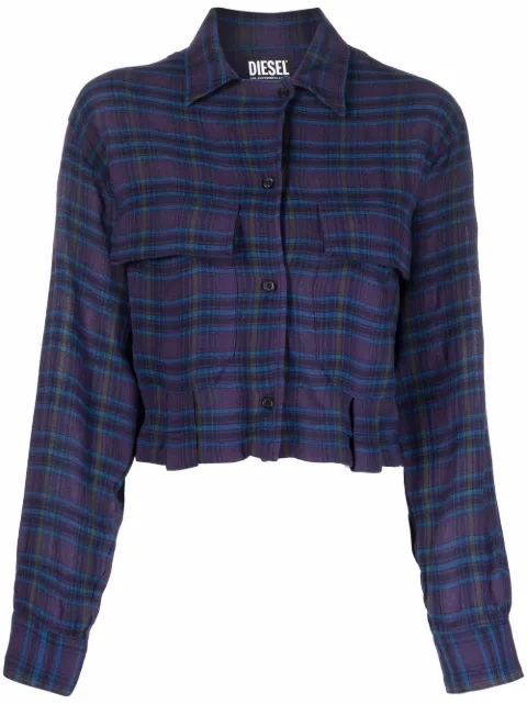 Diesel camisa corta con motivo de cuadros