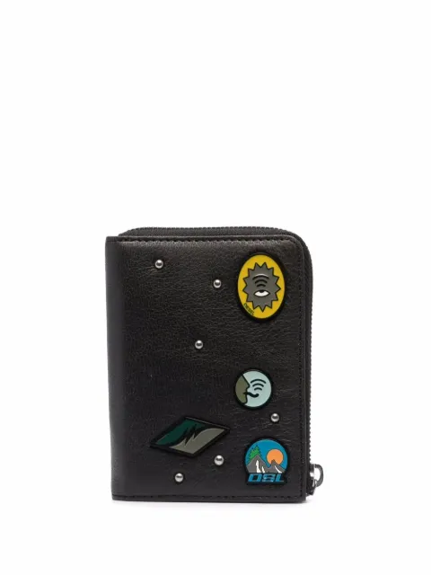 Diesel decorative-plaque leather wallet