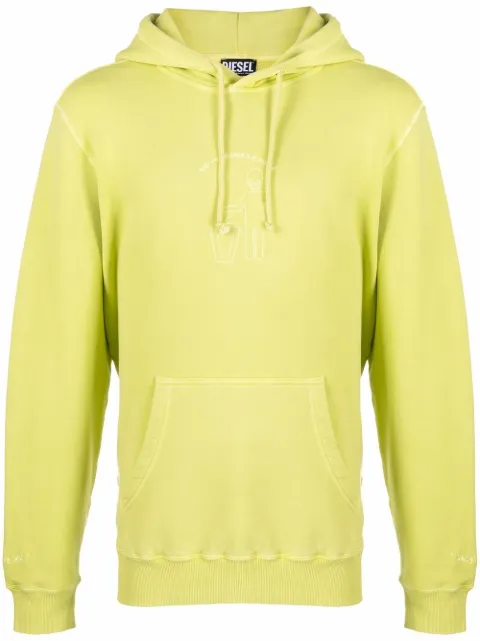 Diesel embroidered motif cotton hoodie