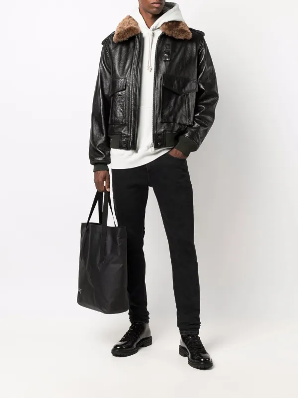 bardell leather aviator jacket