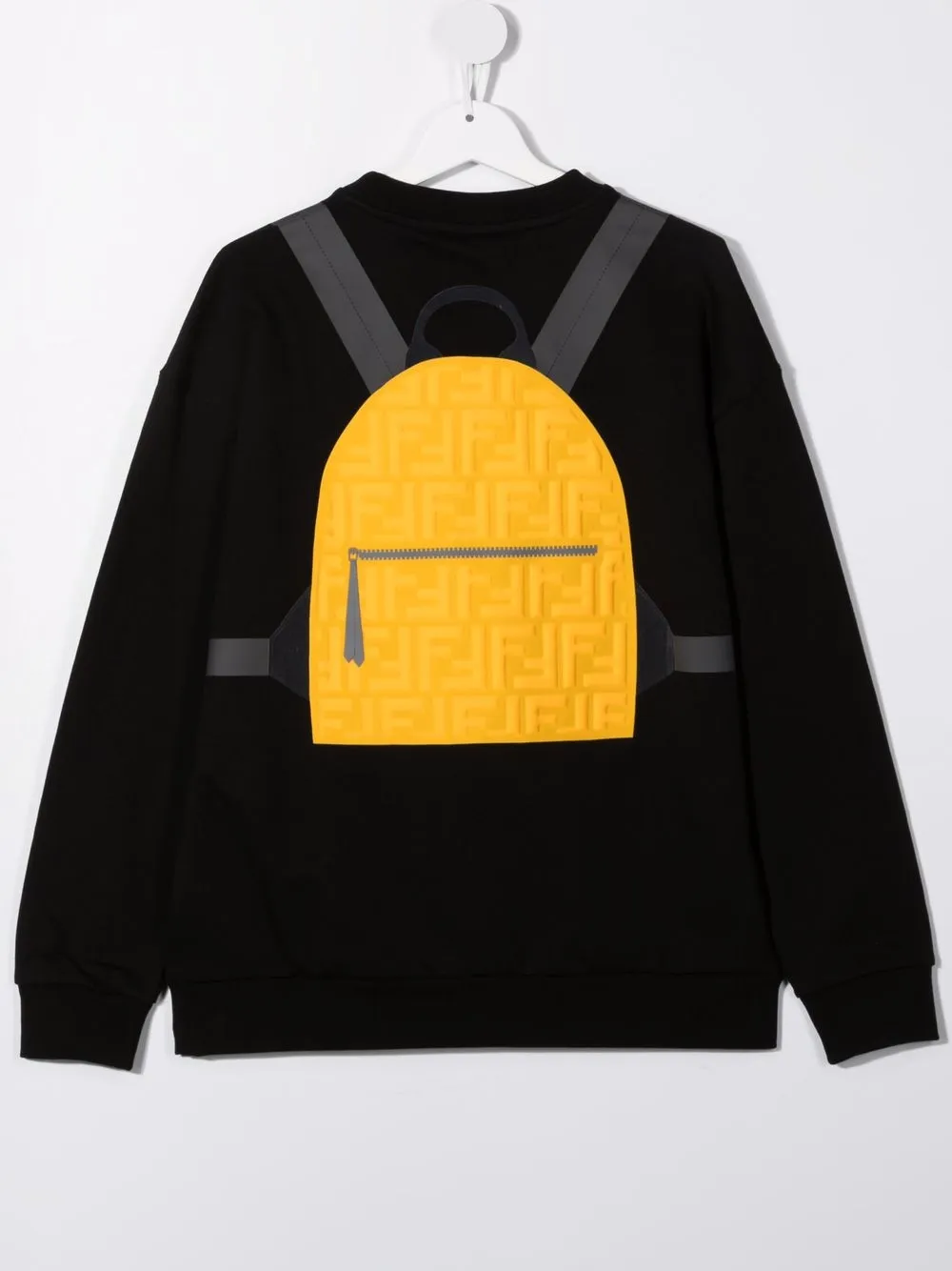 Shop Fendi Teen Backpack-print Sweatshirt In 黑色