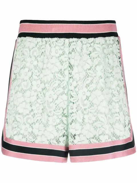 Dolce & Gabbana contrast-stripe lace shorts