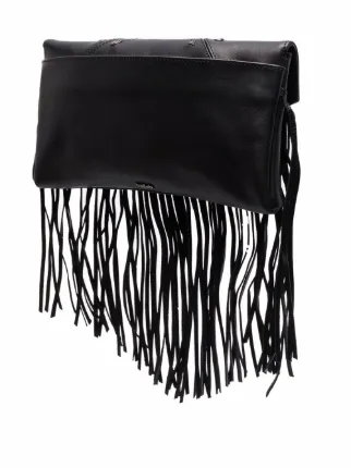 fringe-detail clutch bag展示图