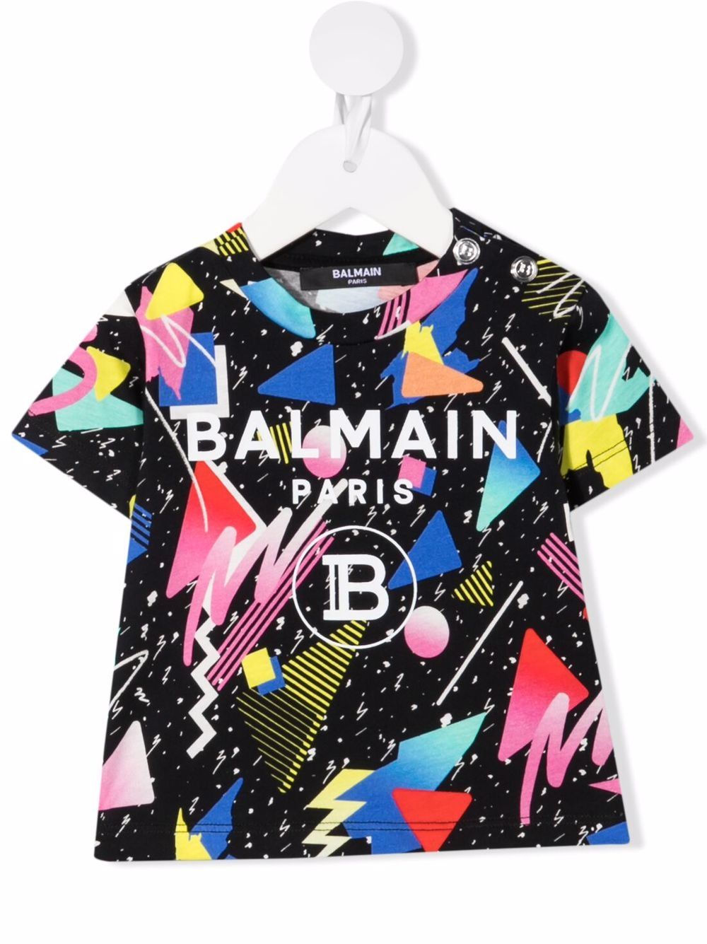 

Balmain Kids playera con estampado geométrico - Negro